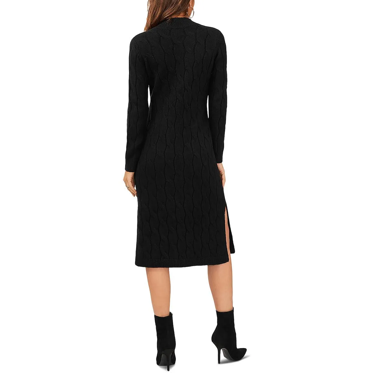 1.State Womens Cable Knit Crewneck Sweaterdress