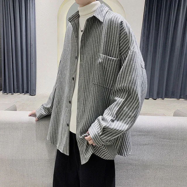 Aidase Simple Retro Check Jacket Tide Boy Japanese Street Autumn And Winter Wild Plaid Jacket Thick Shirt