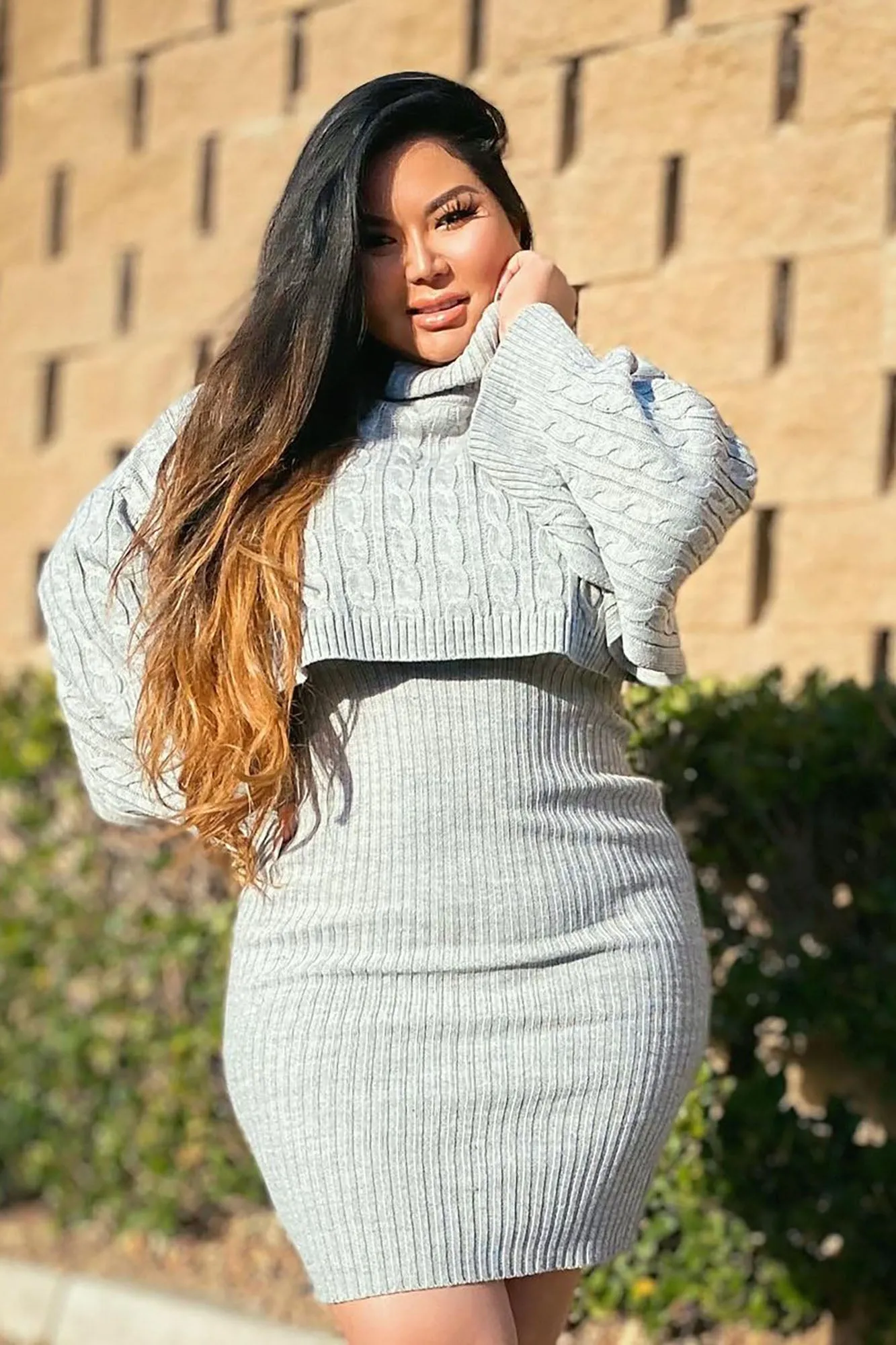 Another Day Midi Sweater Dress - Heather Grey