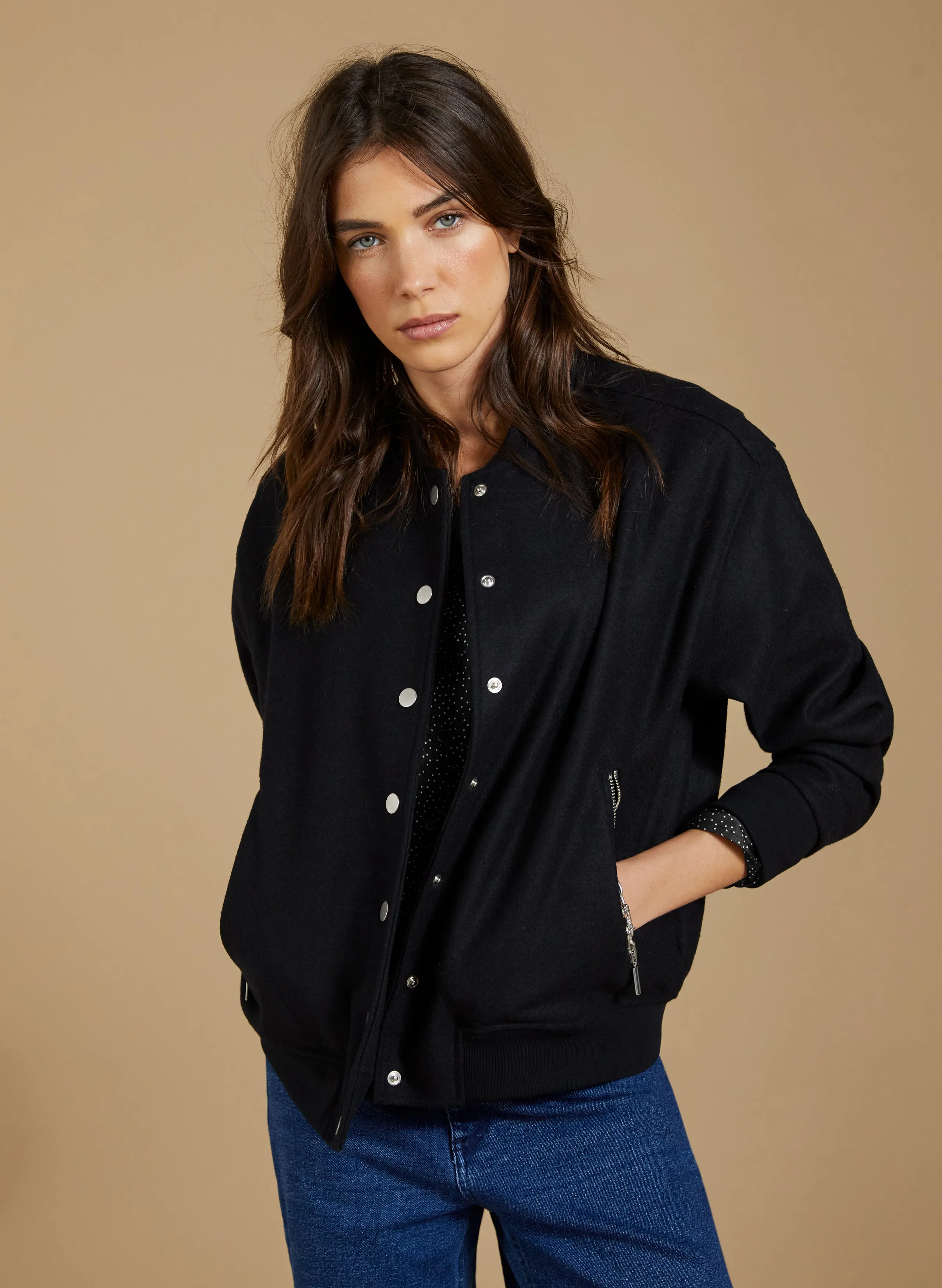 Antonia Wool Blend Bomber Jacket