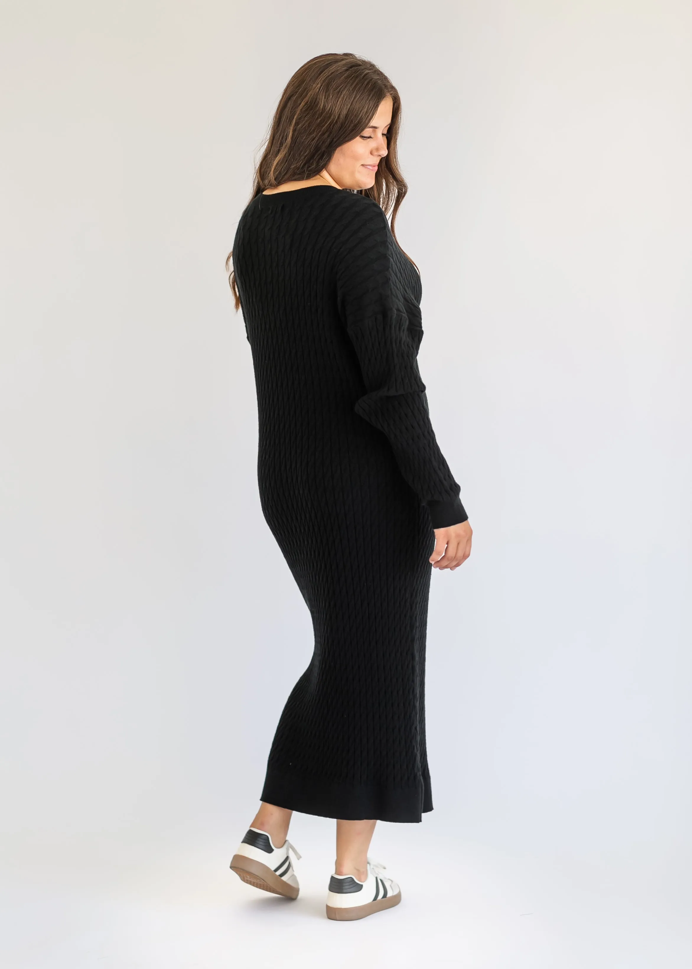 Aspen Cable Knit Sweater Dress