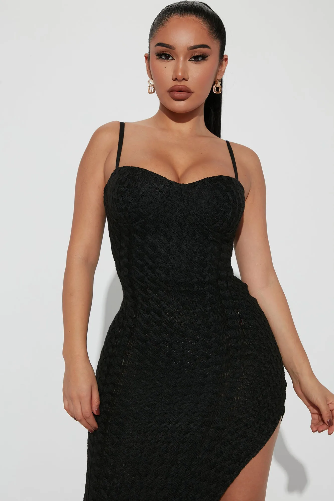 Ava Knit Maxi Dress - Black