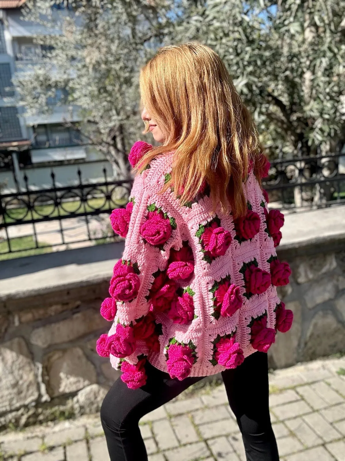 Baby Señorita Rose Bouquet Cardigan