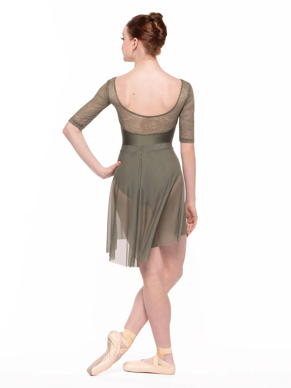 Back Tuck Skirt Dusty Olive Mesh RTW