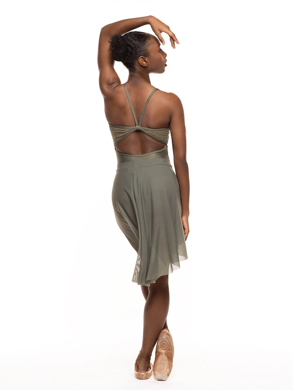 Back Tuck Skirt Dusty Olive Mesh RTW