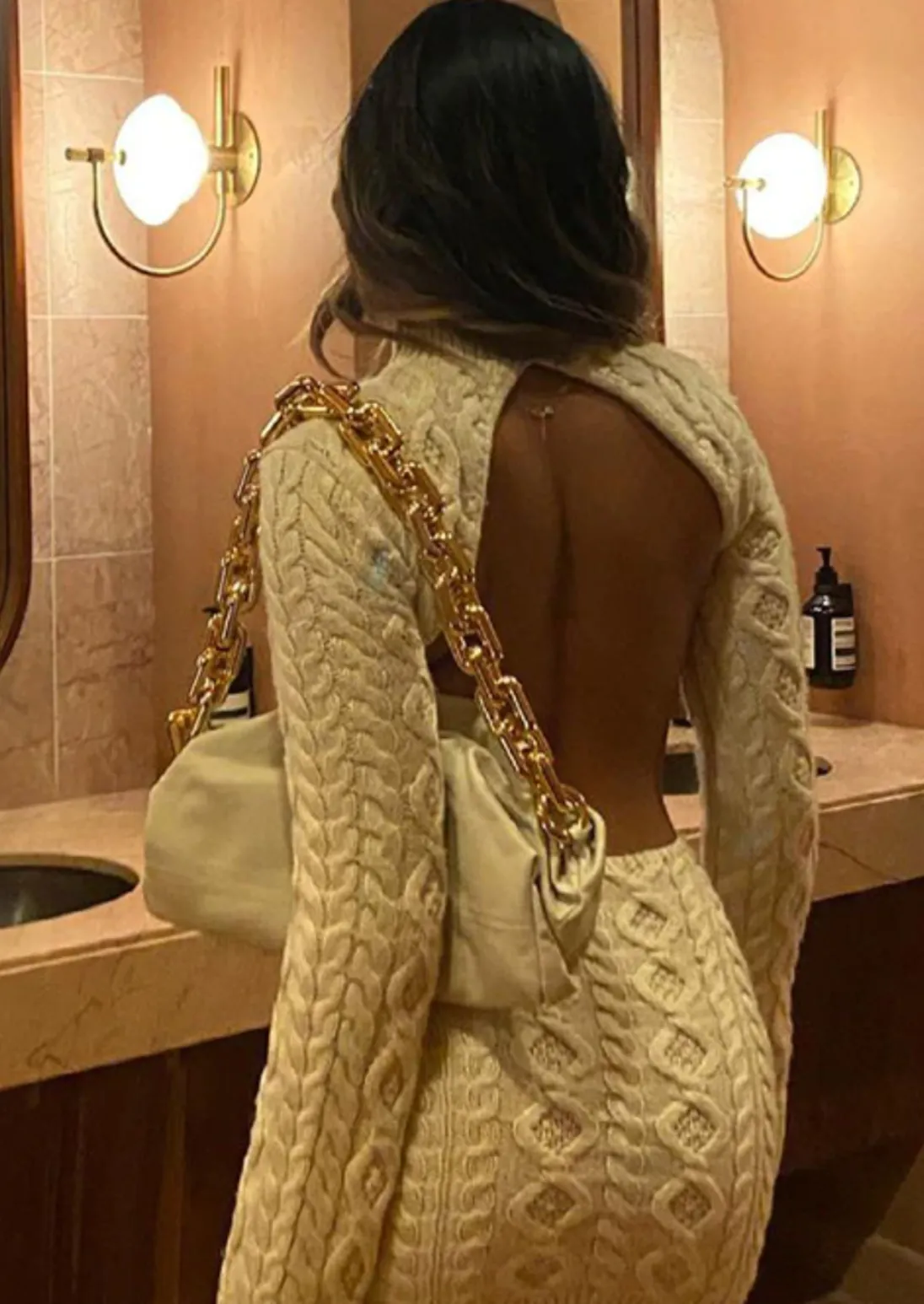 Backless Cable Knit Dress