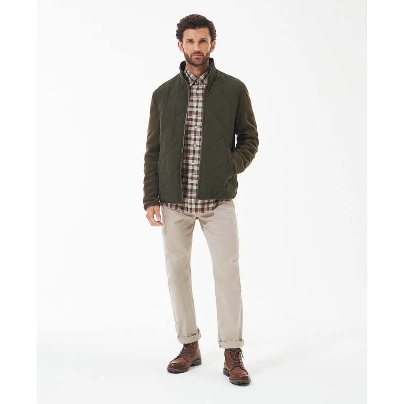 Barbour Hybrid Mens Fleece Jacket - Olive