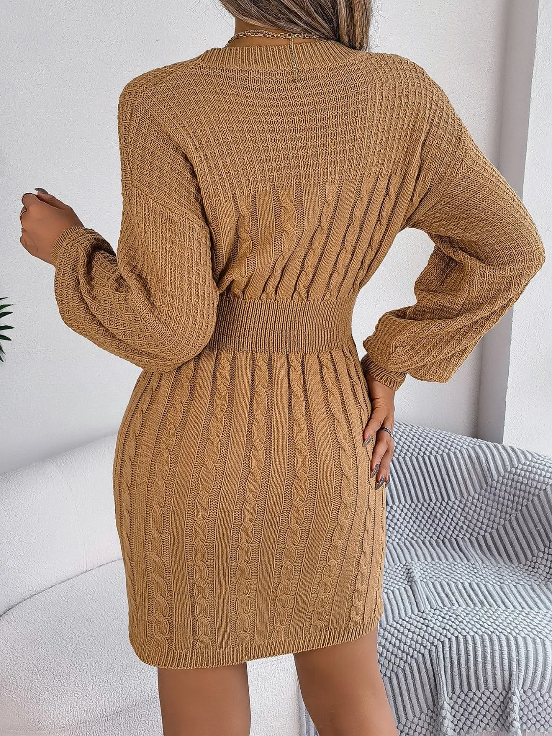 Belle Cable-Knit Cutout Sweater Dress