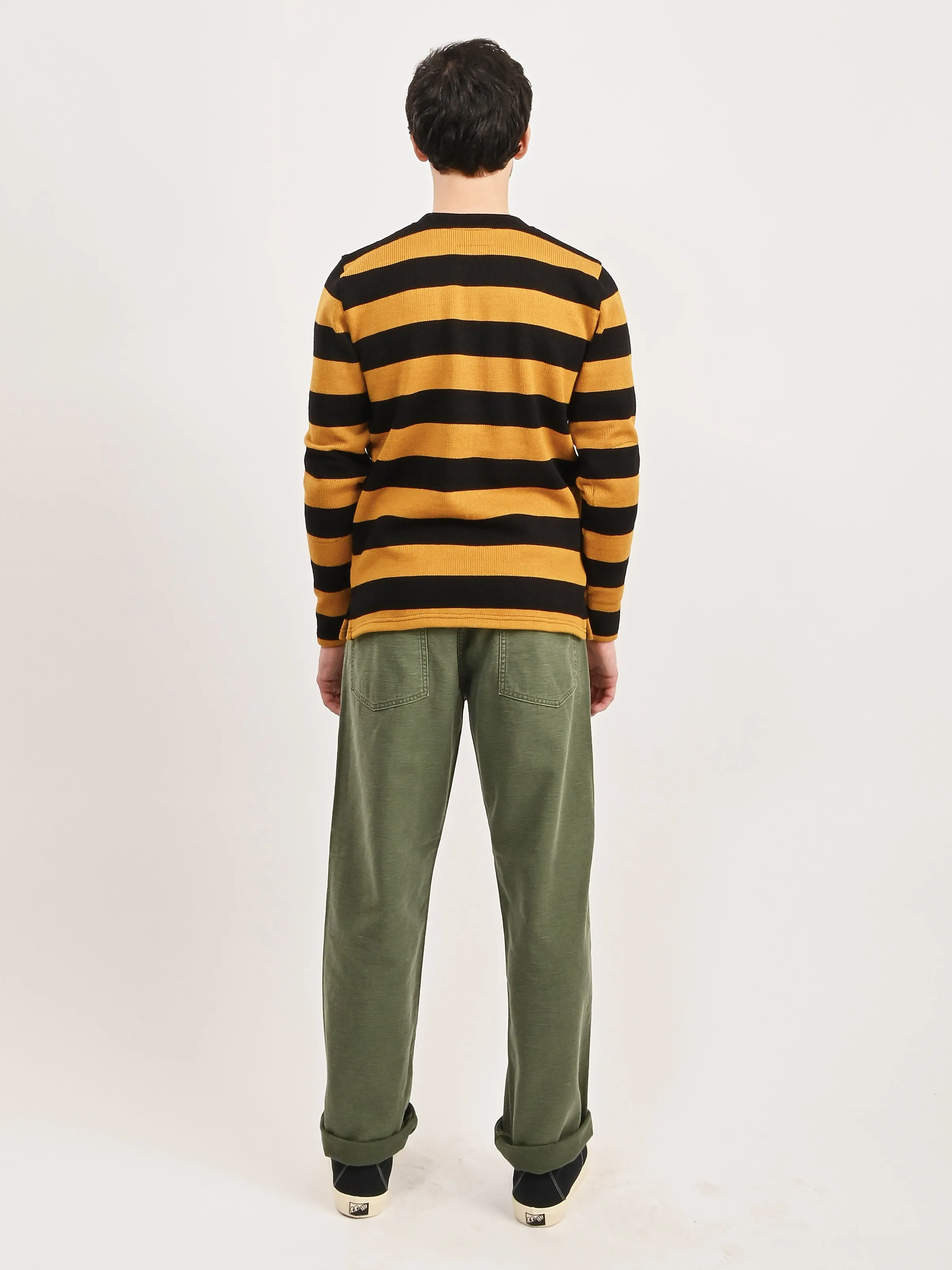 Black/Old Gold Striped Crew