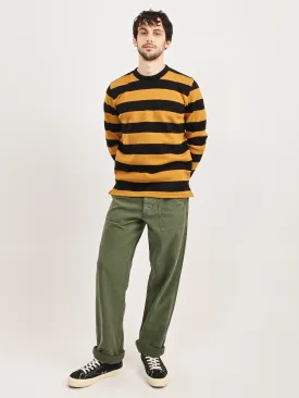 Black/Old Gold Striped Crew