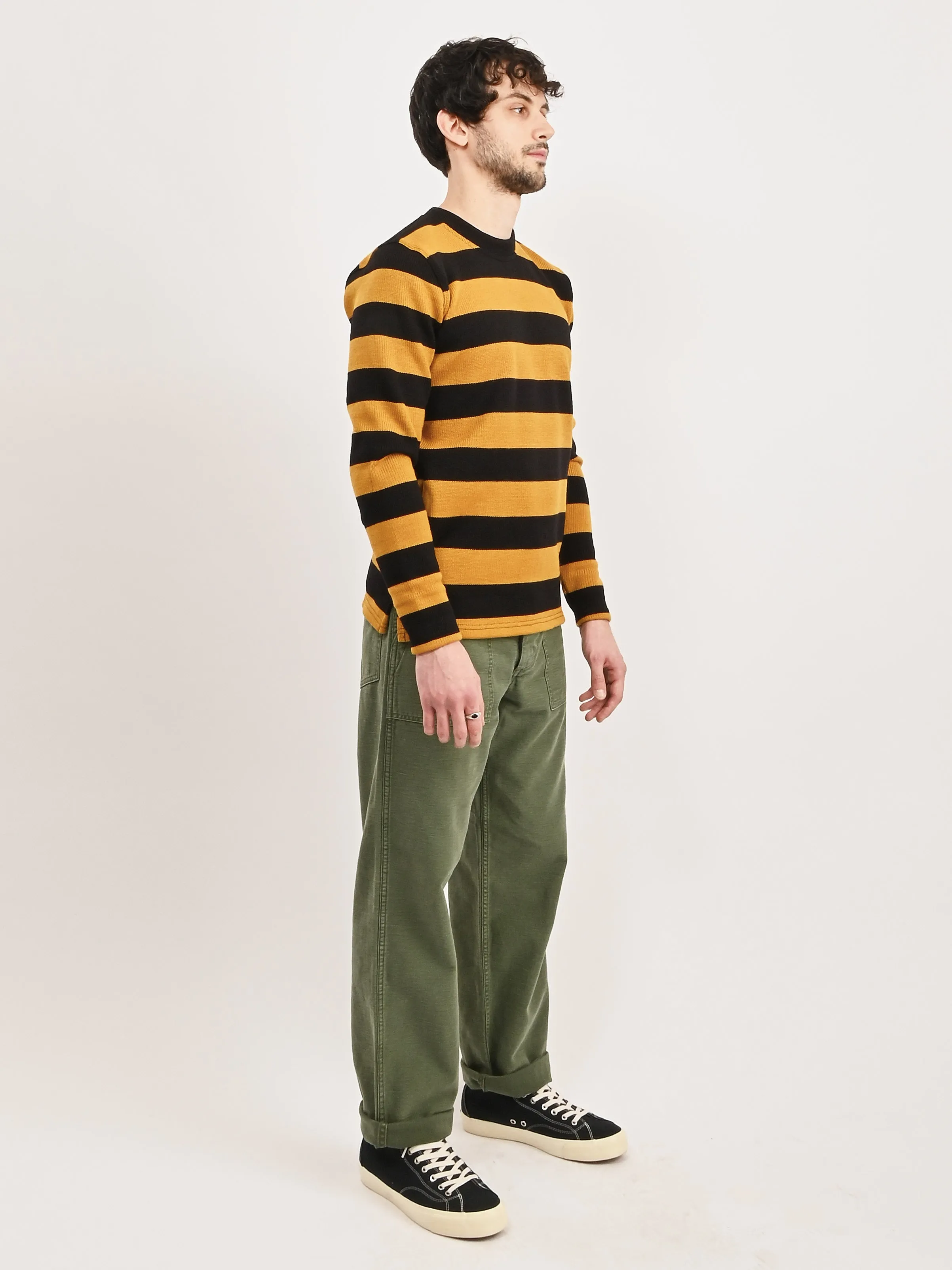 Black/Old Gold Striped Crew