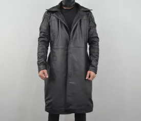 Blade Runner 2049 Ryan Gosling Officer K Black Shearling Leather Long Coat