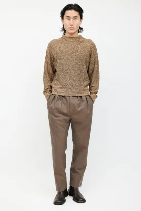 Brown Melange Knit Sweater