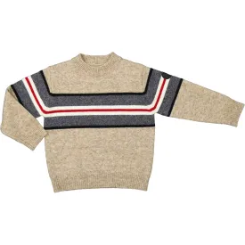 Camel Crew Sweater Charcoal Stripe