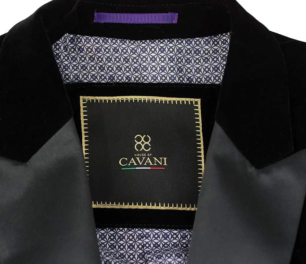 Cavani Rosa Black Velvet Tuxedo Jacket (34, 36, 38, 52)