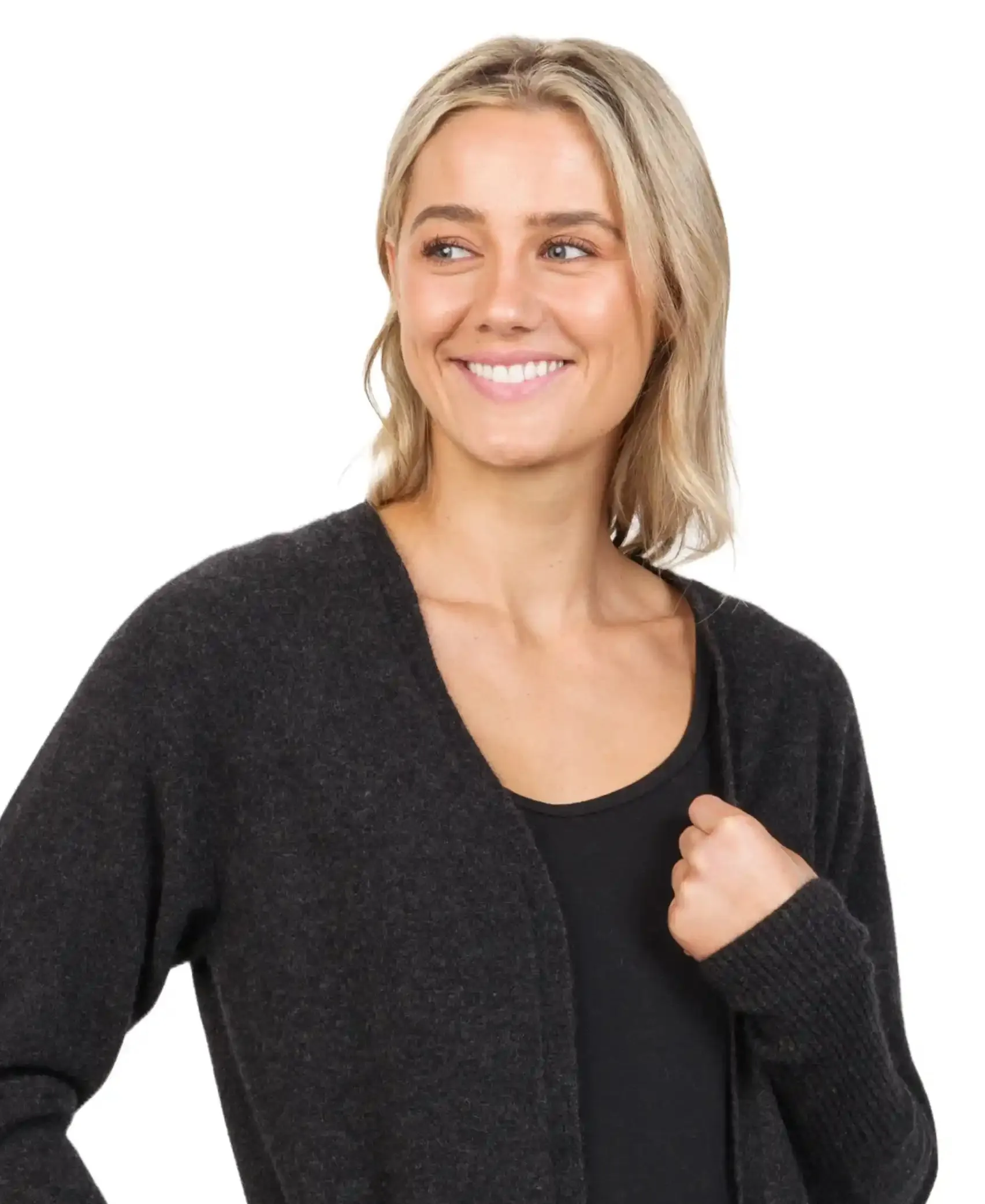 Charcoal Women's Longline Cardigan - NB834