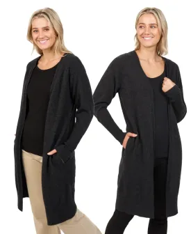 Charcoal Women's Longline Cardigan - NB834