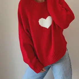 CLASSIC CHUNKY HEART SWEATER