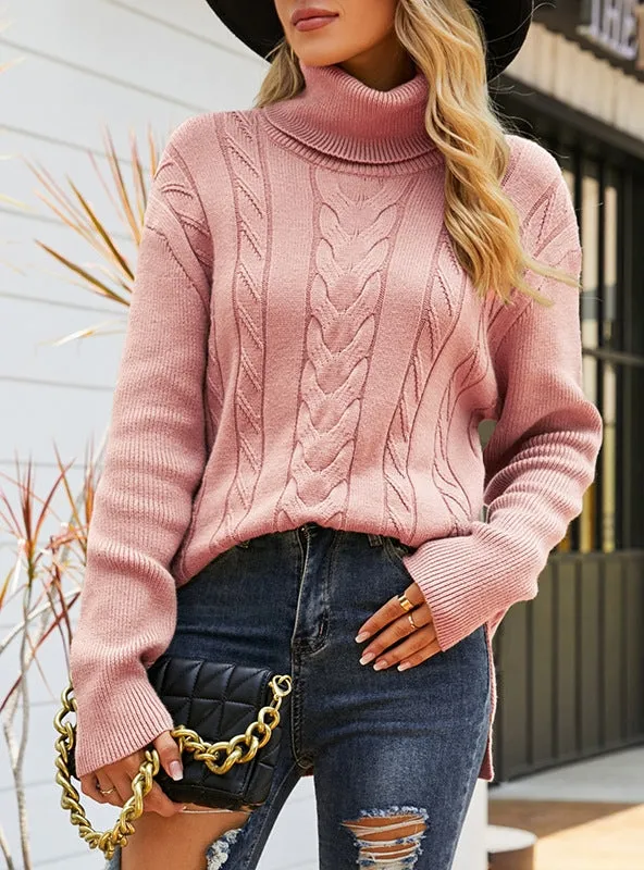 Collar-lapped Knitted Vintage Twisted Sweater