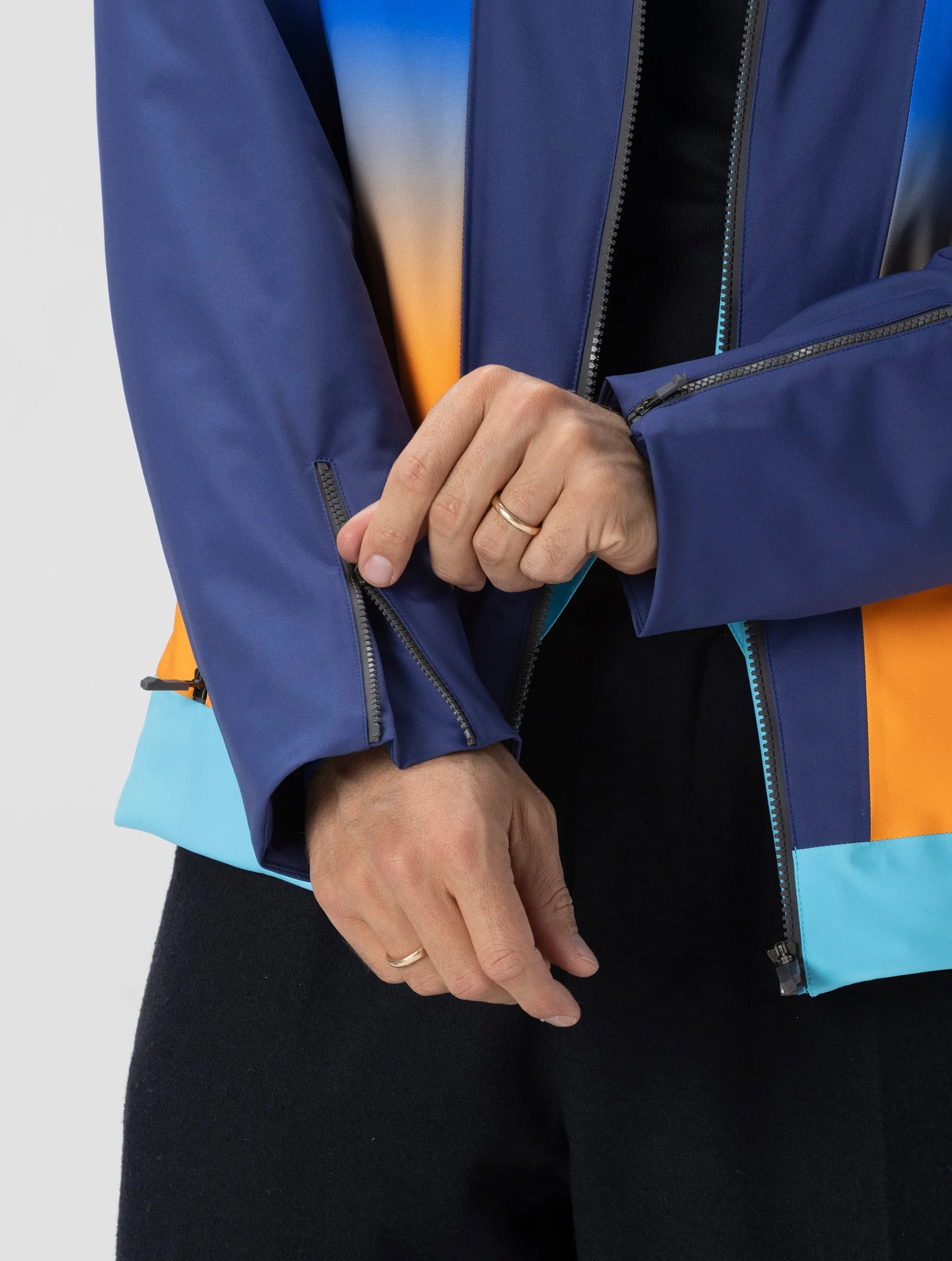 COLMAR JACKET IN BLU ORANGE AND YELLOW