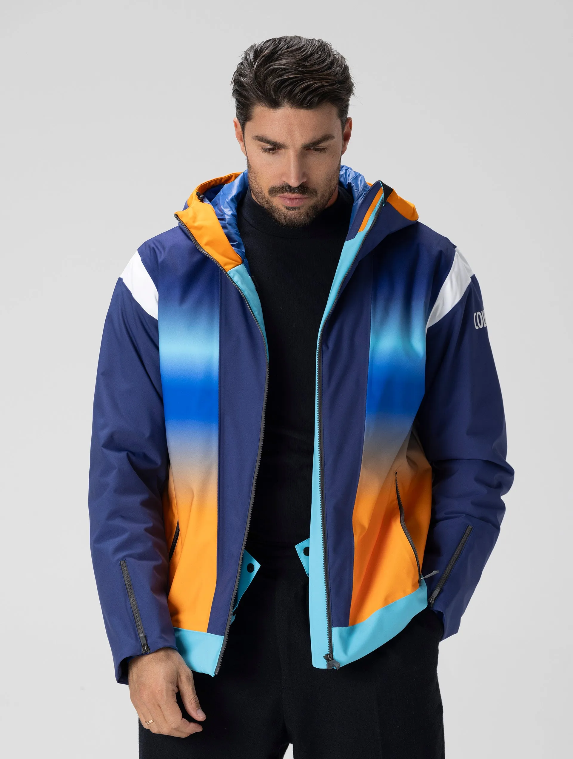 COLMAR JACKET IN BLU ORANGE AND YELLOW