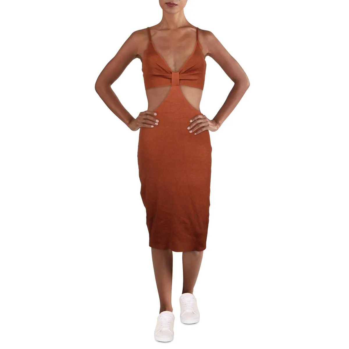 Crave Fame Womens Juniors Knit Cut-Out Cocktail and Party Dress