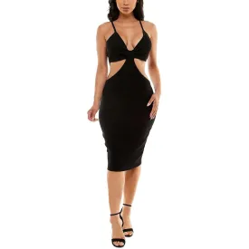 Crave Fame Womens Juniors Knit Cut-Out Cocktail and Party Dress