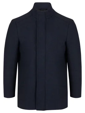 Daniel Grahame Barrett Regular Fit Overcoat - Dark Blue