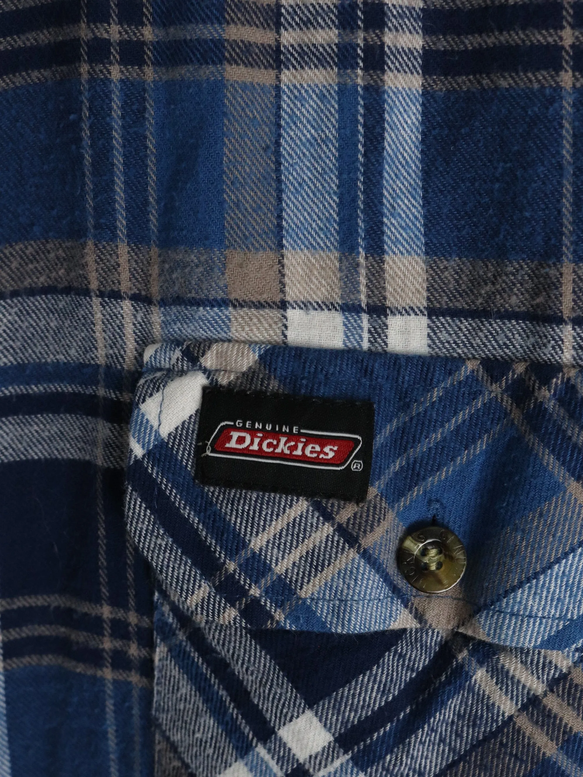 Dickies Jacket Mens Large Blue Flannel Coat Lined