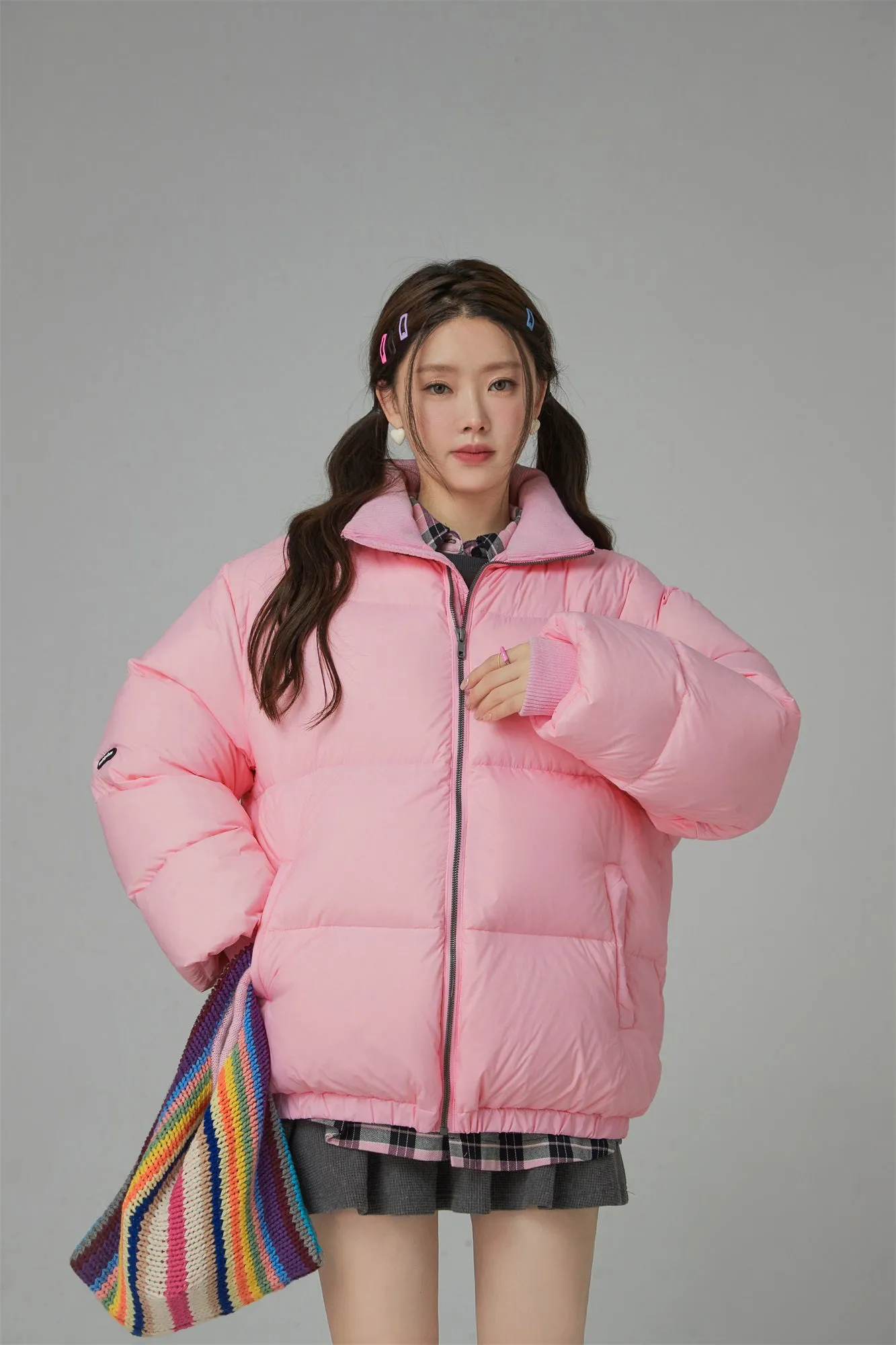 Duck Down High Neck Padded Coat