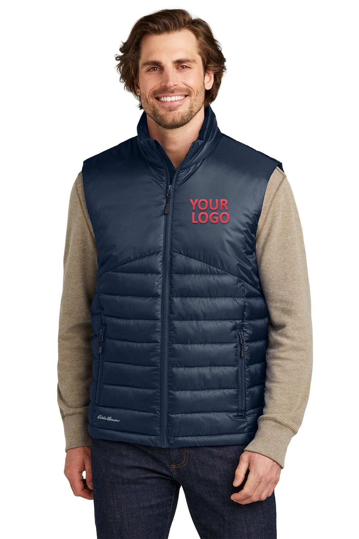 Eddie Bauer Customized Quilted Vests, River Blue Navy