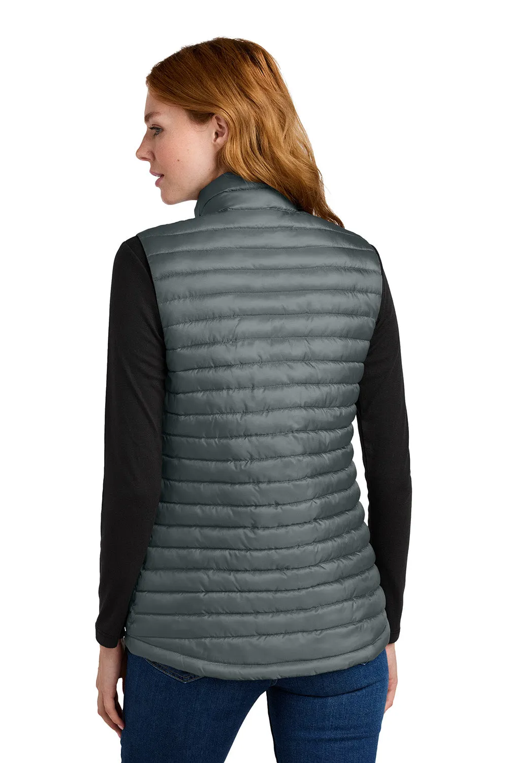 Eddie Bauer Womens Packable Quilted Water Resistant Full Zip Vest - Metal Grey - New