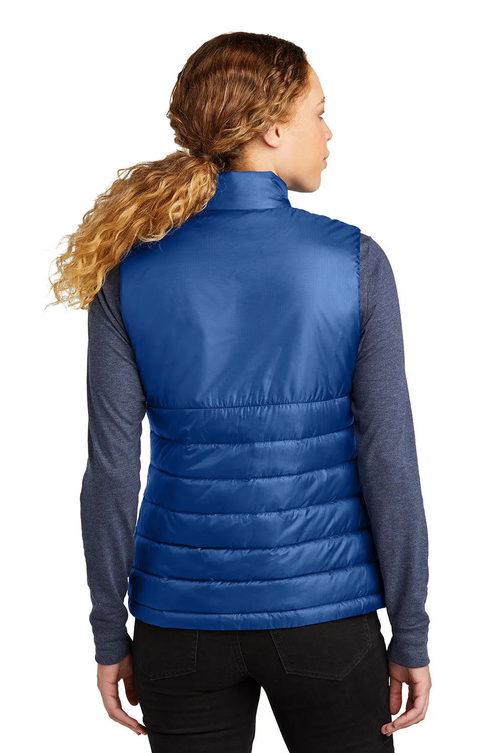 Eddie Bauer Womens Water Resistant Quilted Full Zip Vest - Cobalt Blue