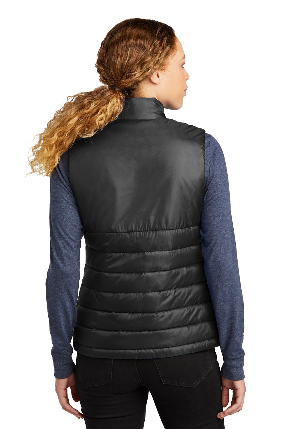 Eddie Bauer Womens Water Resistant Quilted Full Zip Vest - Deep Black