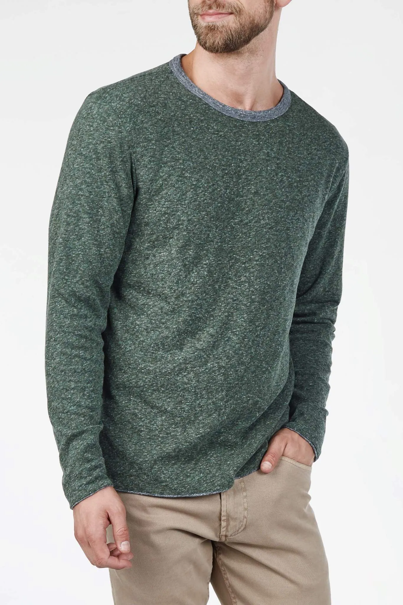 Faherty | Long-Sleeve Heather Reversible Crewneck