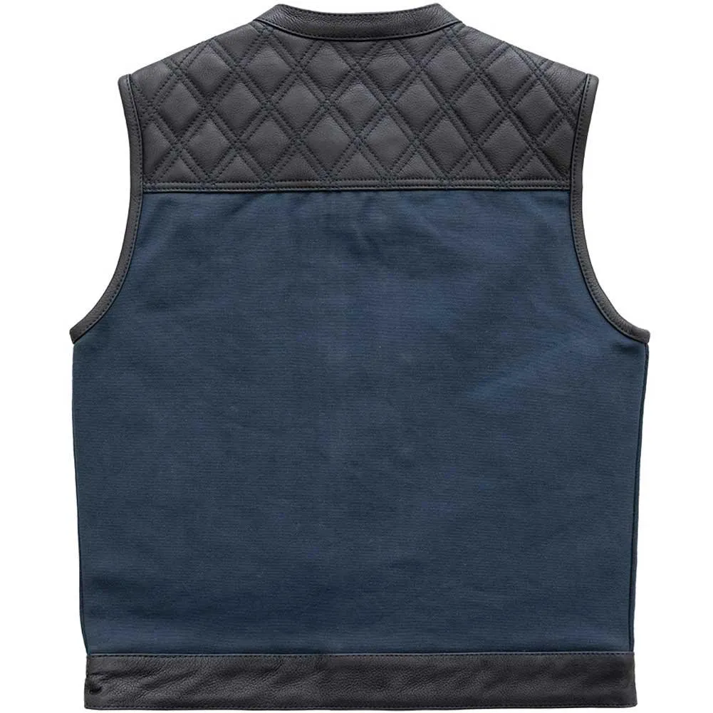 First Mfg Mens Hunt Club Diamond Quilt Leather Vest