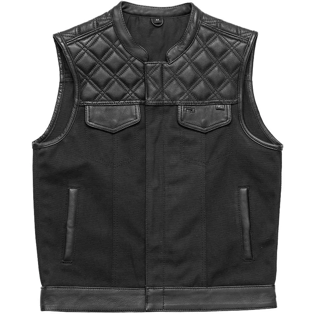 First Mfg Mens Hunt Club Diamond Quilt Leather Vest