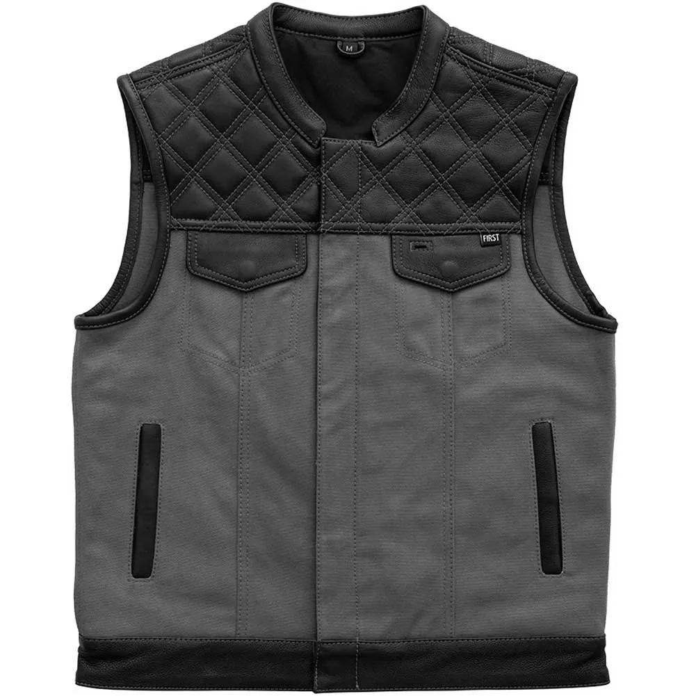 First Mfg Mens Hunt Club Diamond Quilt Leather Vest