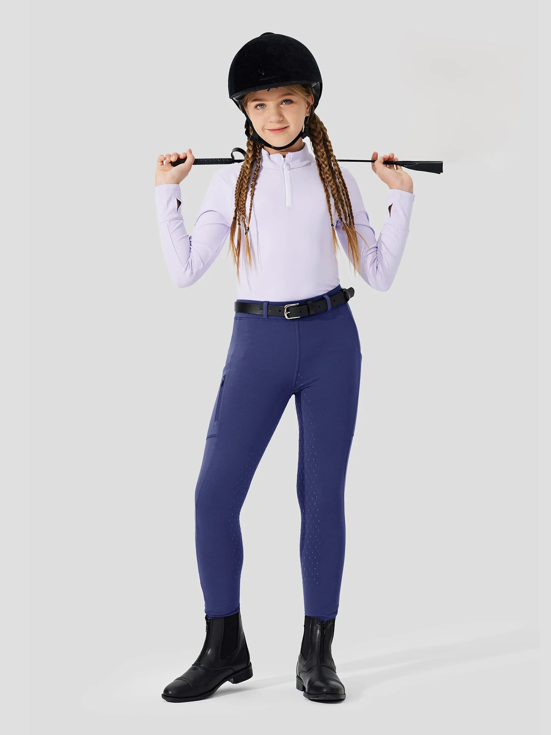 Girls Fleece Full-Grip Horse Riding Pants