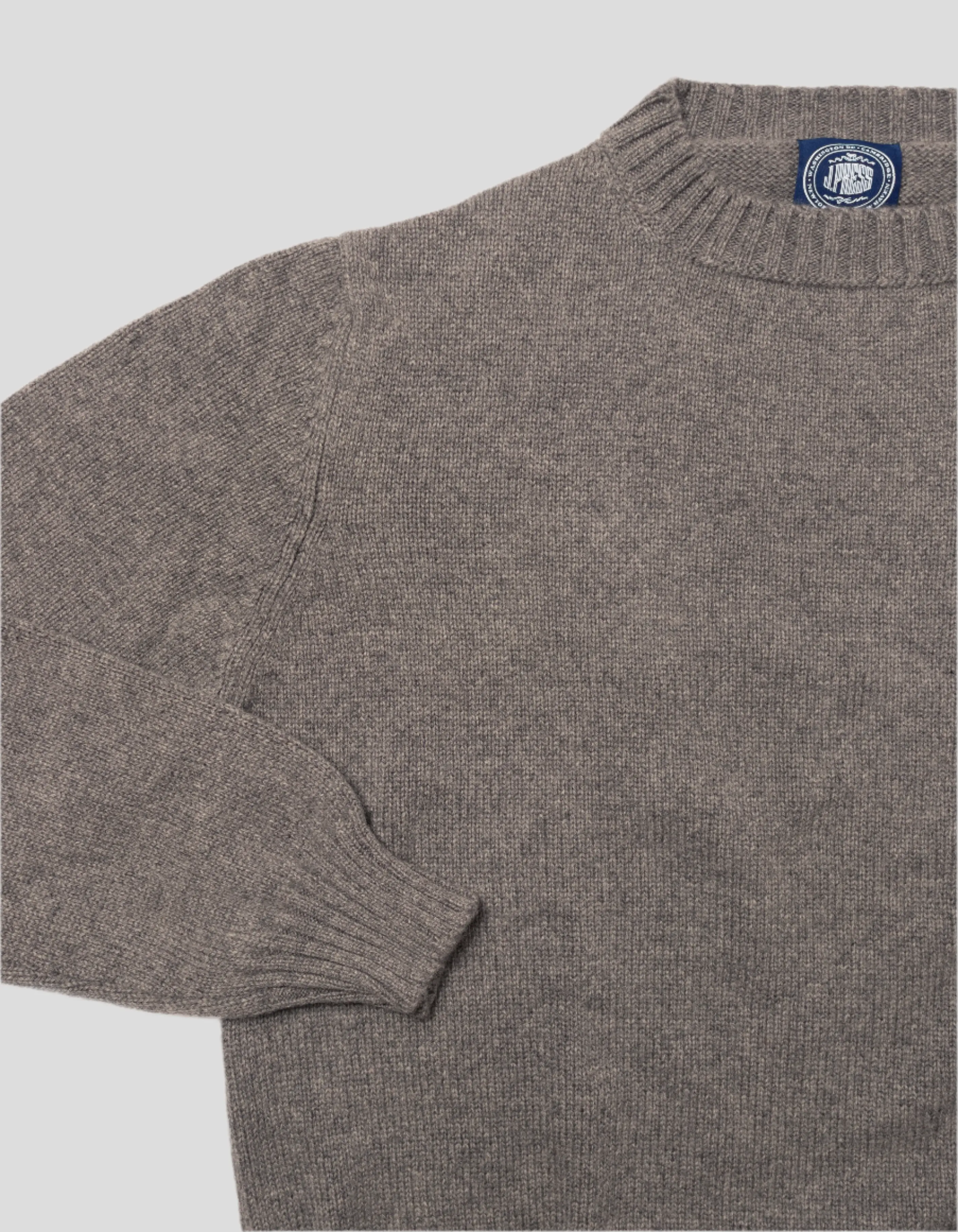 GREY CASHMERE CHUNKY CREW NECK