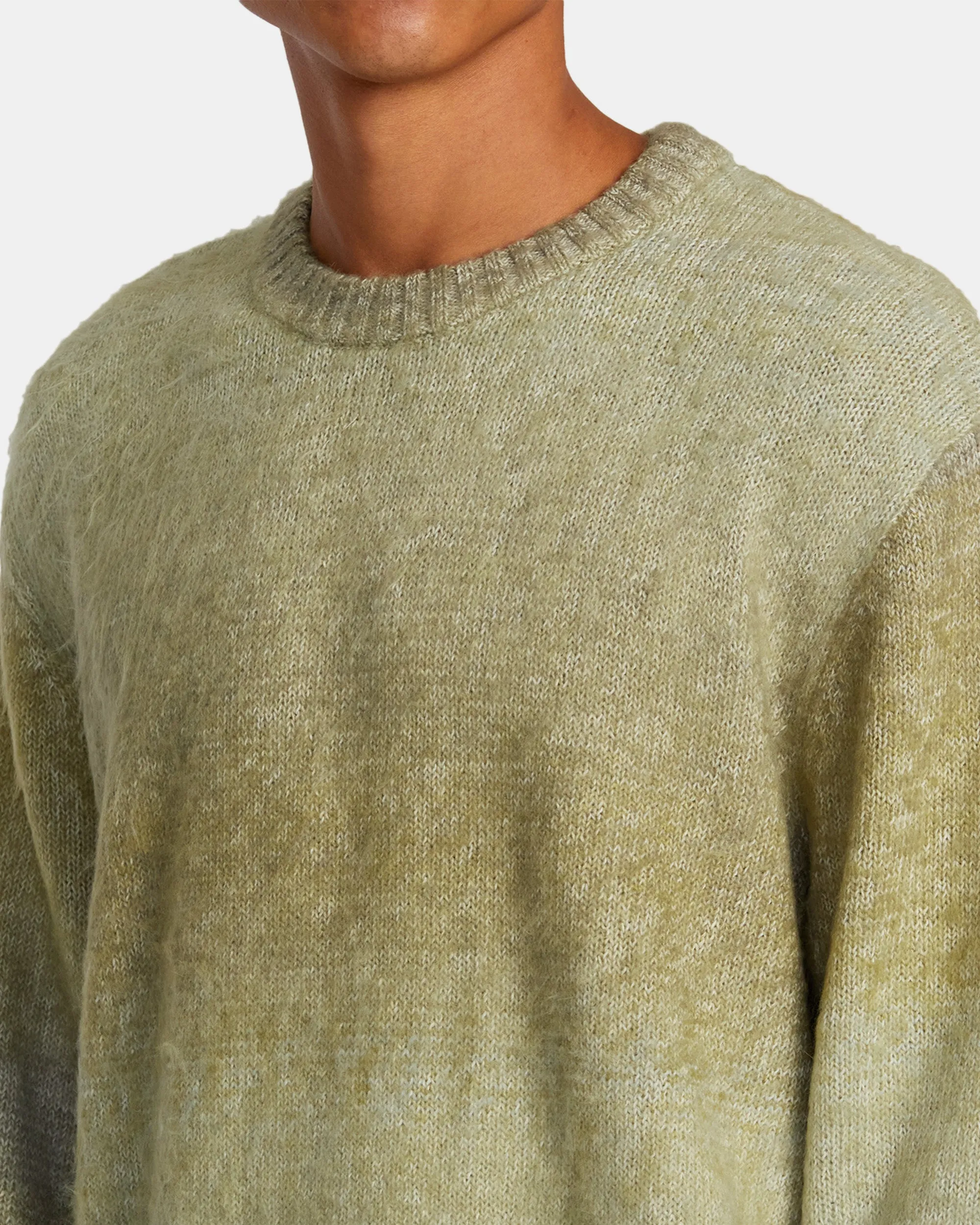 Ino Fauxhair Sweater - Green Ombre