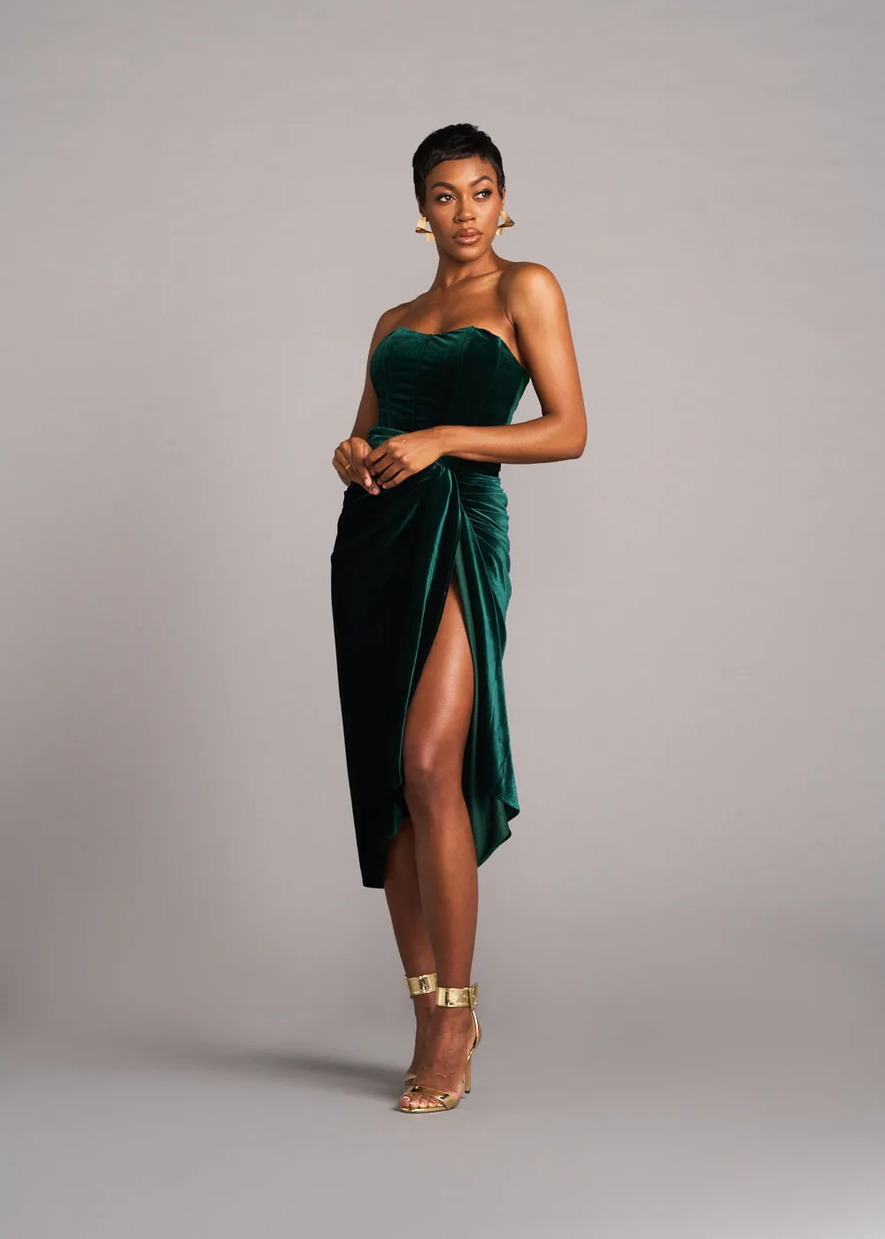 Iro Women's Velvet Wrap Skirt (Emerald)