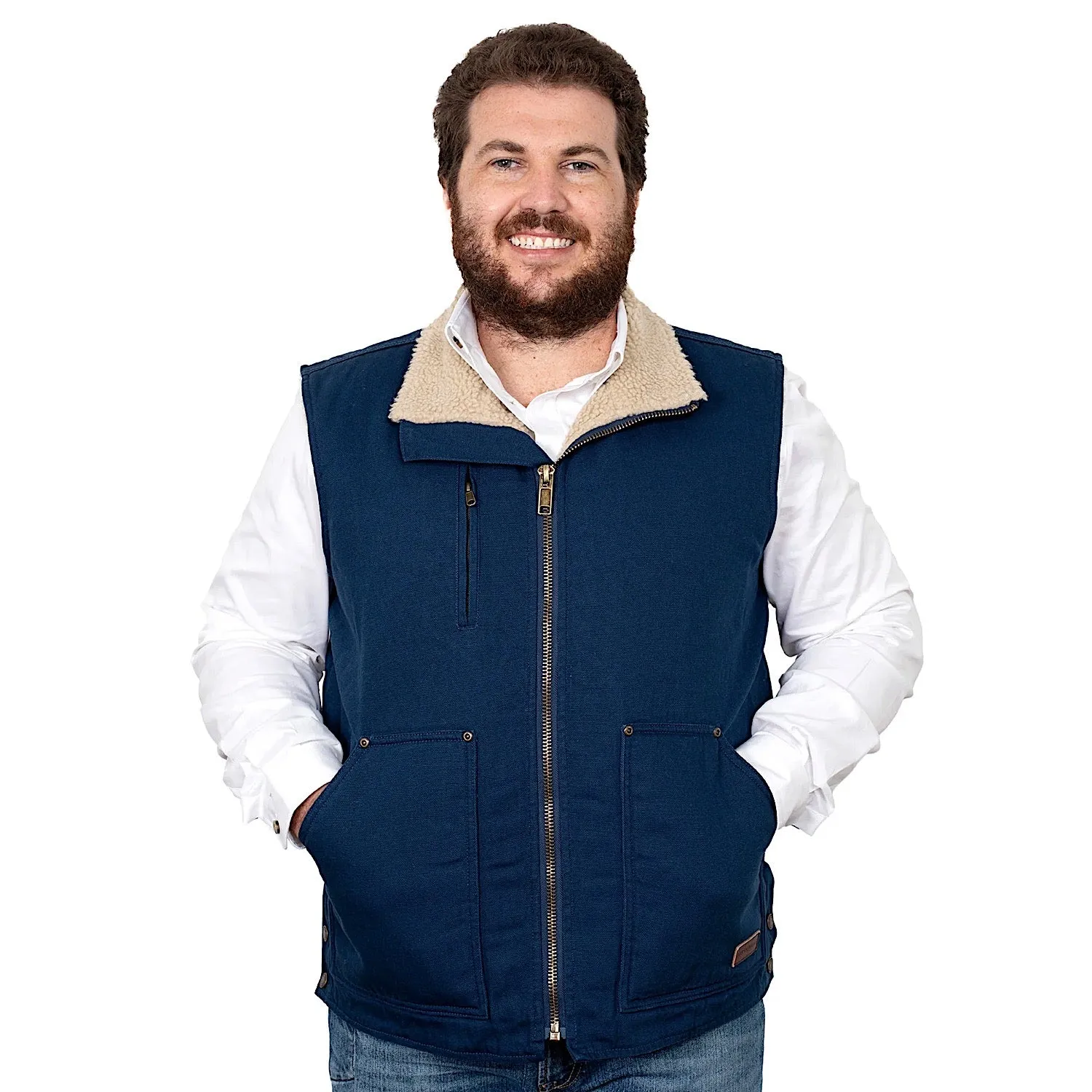 Just Country Mens Diamantina Sherpa Vest Navy