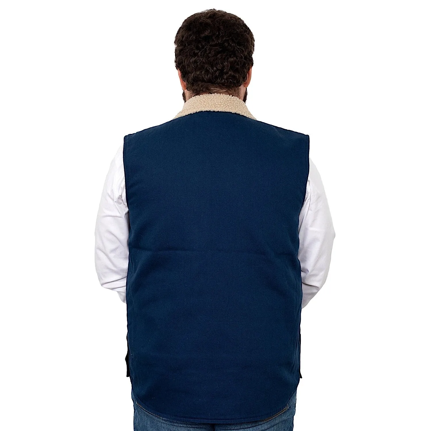 Just Country Mens Diamantina Sherpa Vest Navy