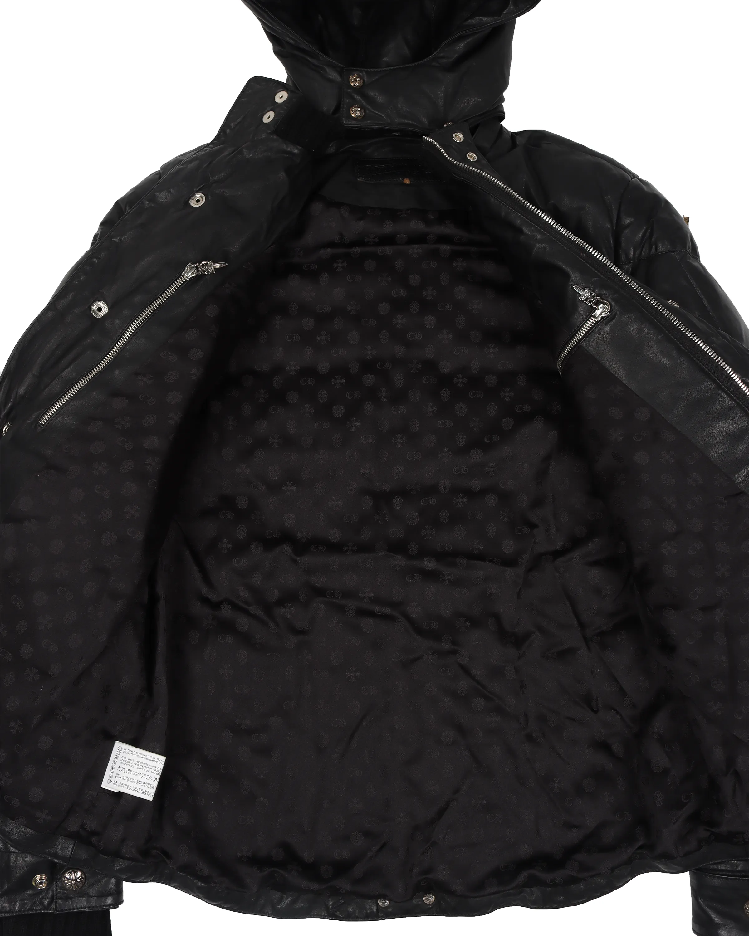 Leather Puffer Down Jacket