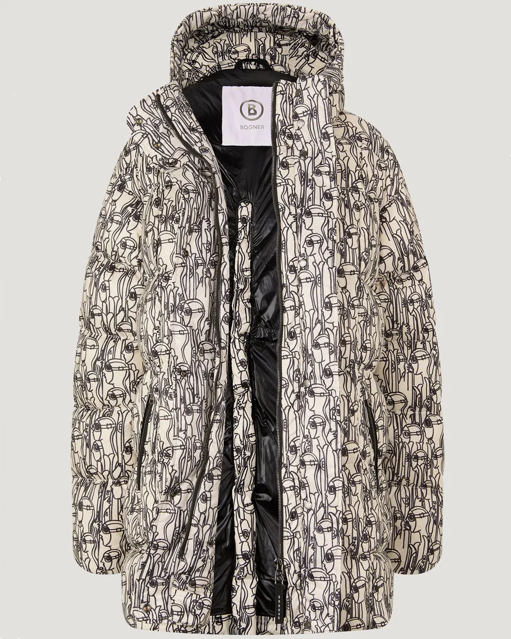 Light Ivory Fanja Skier Printed Down Parka