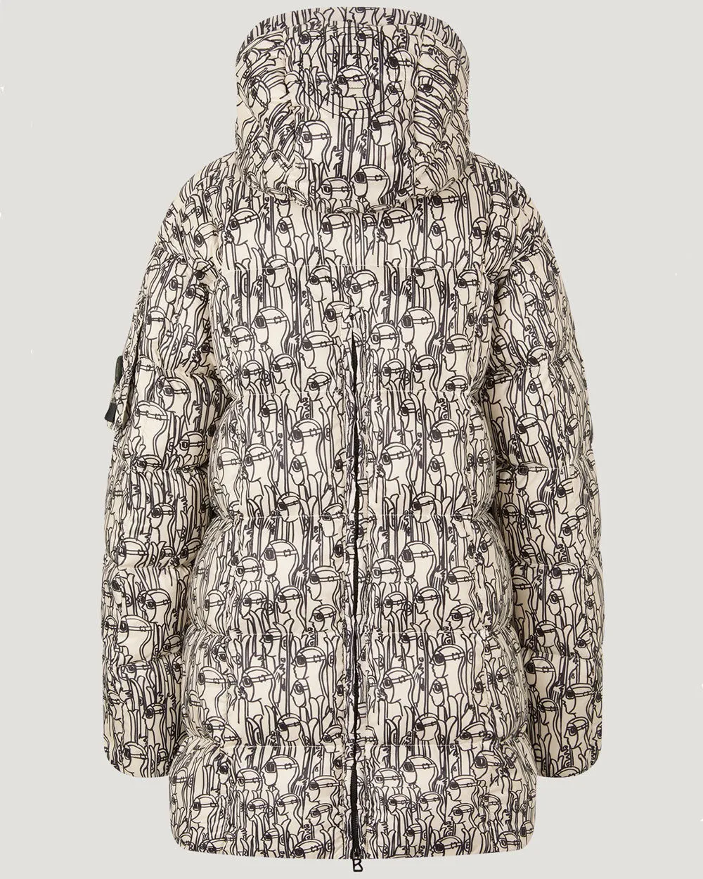 Light Ivory Fanja Skier Printed Down Parka