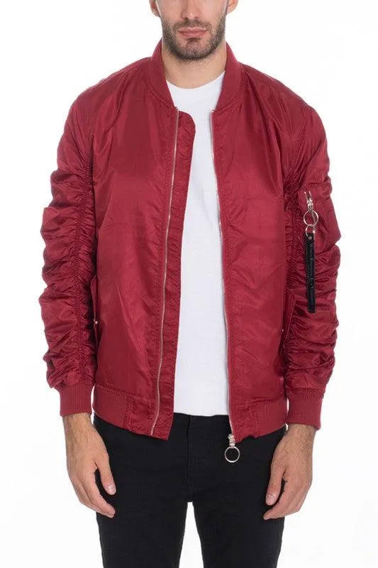 Men Casual Flight Lined Bomber Jacket