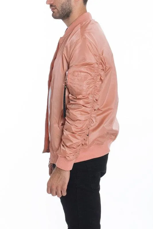 Men Casual Flight Lined Bomber Jacket