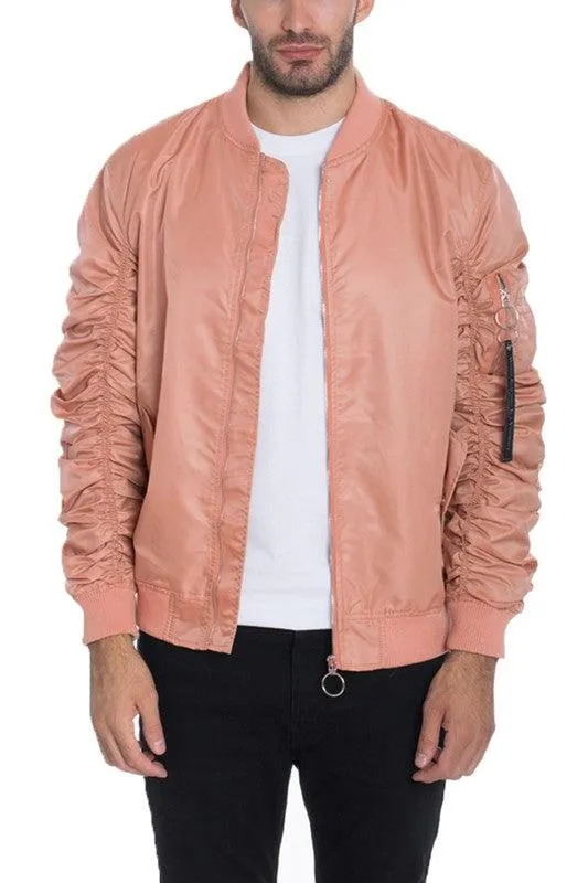 Men Casual Flight Lined Bomber Jacket